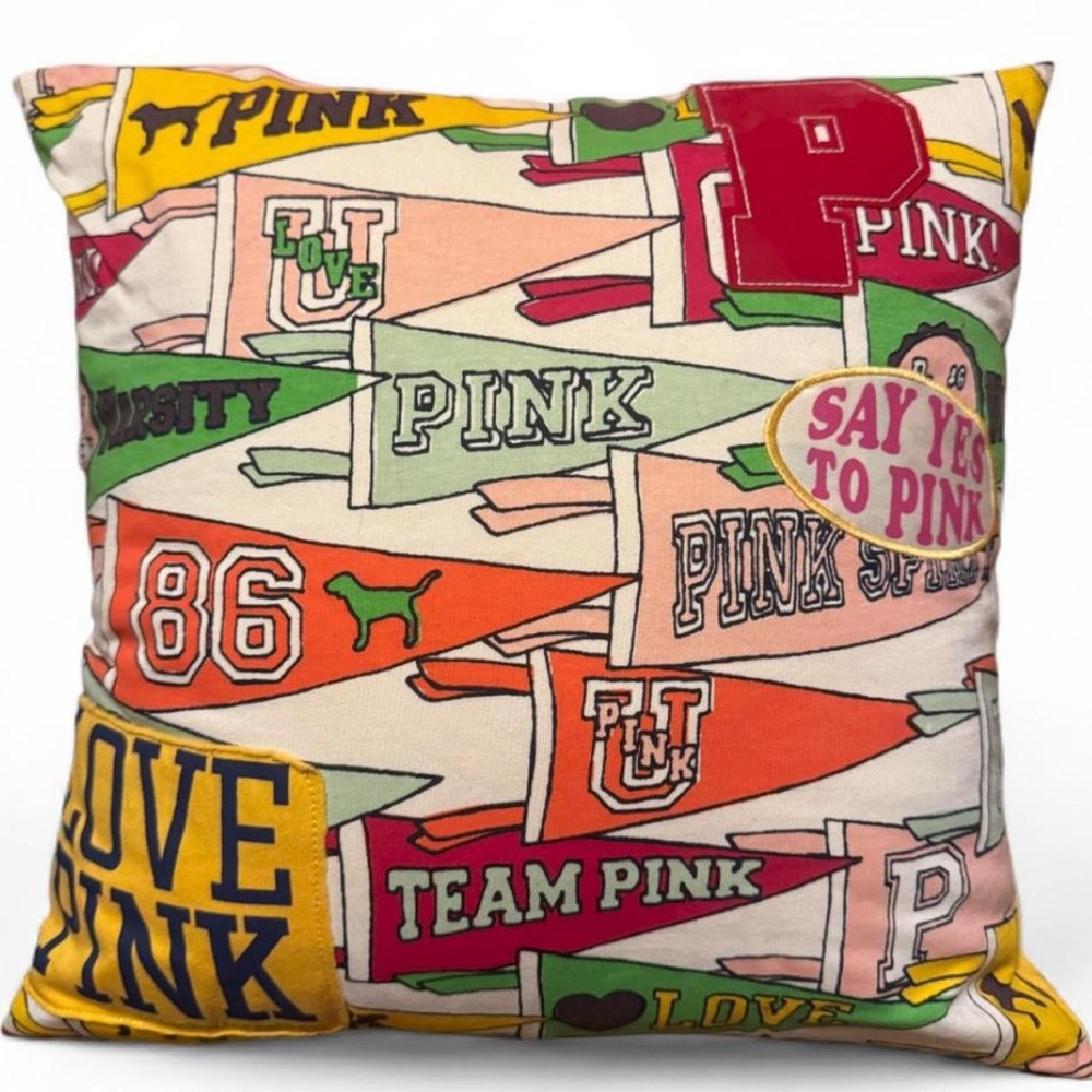 RARE Victoria’s Secret PINK University Pillow Circa 2007 💛💚🩷🧡🤍🚩